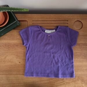 Vintage Basic Editions Purple Pointelle Tee 4T Y2K Toddler Girl